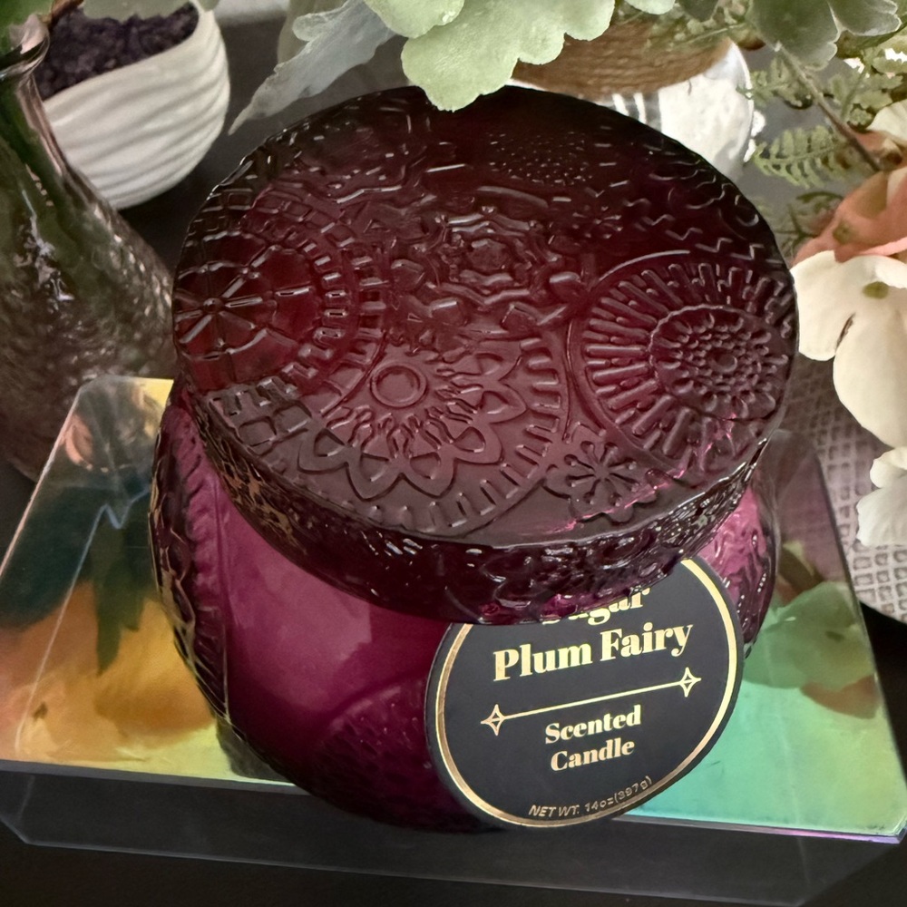 🆕🍡 LIMITED EDITION “SUGAR PLUM FAIRY” GLASS JAR CANDLE. (14 oz). BRAND NEW! - Picture 5 of 10